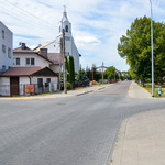Skrzyżowanie ulic z nawierzchnią z kostki brukowej